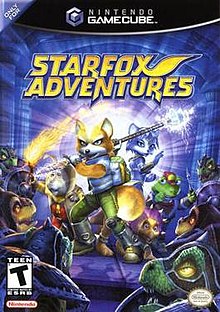 StarFox Adventures Gamecube, vintage action-adventure game, vibrant cover art, 2002 release