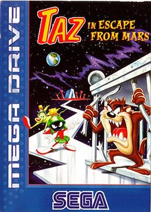 Retro GameGear cartridge "Taz In Escape From Mars" featuring iconic Taz character, classic 90s design, for collectors and ...
