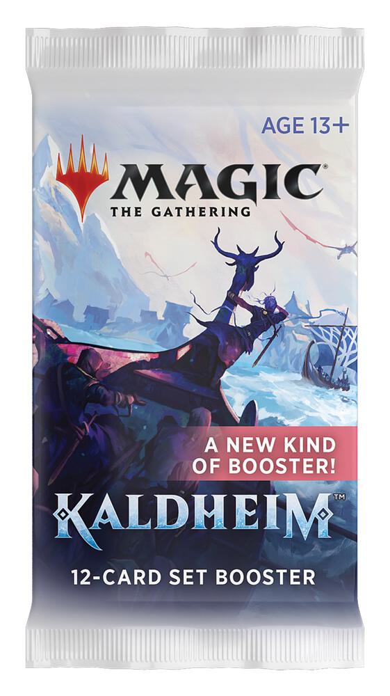 Buy new Kaldheim Set Pack, latest Magic: The Gathering expansion, featuring Norse mythology-inspired cards, sealed box