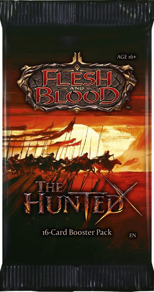 Flesh and Blood The Hunted trading card game pack, limited edition, fantasy artwork, collectible cards