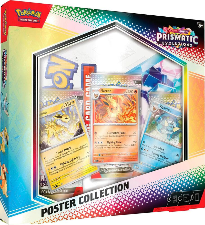 New Prismatic Evolution Poster Collection featuring vibrant Pokemon characters, high-quality print, perfect for game room ...