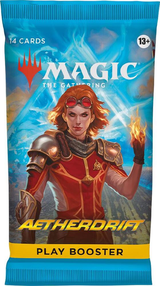 Magic the Gathering Aetherdrift Booster Pack featuring exclusive play cards, collectible fantasy artwork, for strategic ca...