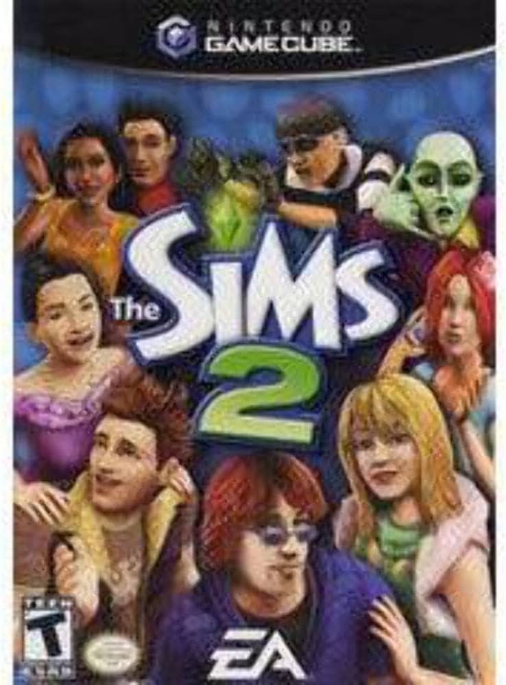 Buy The Sims 2 Gamecube version, a classic life simulation video game for nostalgic gaming enthusiasts, vibrant cover art.