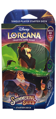 Buy now: New Lorcana Shimmering Skies Starter Deck, collectible card game, blue-themed artwork, for strategic play enthusi...