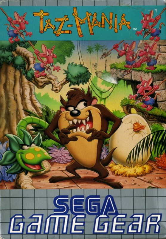 Vintage Taz-Mania GameGear cartridge, classic 90s Sega handheld game, collectible condition