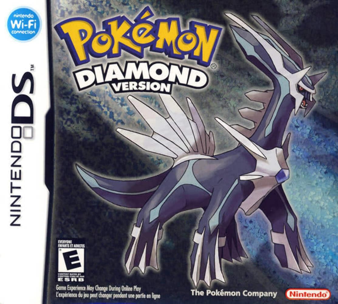 Pokemon Diamond DS game cartridge, classic RPG for Nintendo DS, vibrant cover art