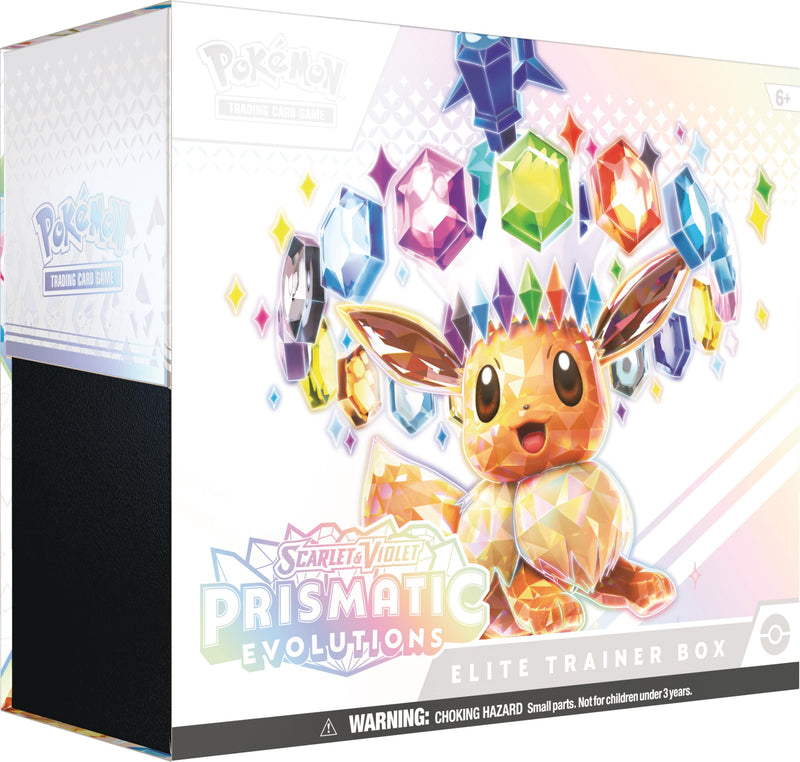 New Prismatic Evolution Elite Trainer Box Pokemon TCG, exclusive collectible cards set, vibrant packaging
