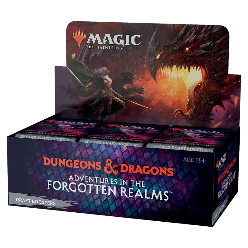 Buy new Adventures in the Forgotten Realms Booster Box for draft play, featuring exclusive fantasy artwork and rare cards