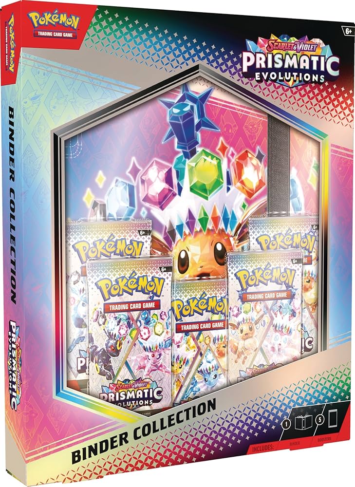 New Prismatic Evolution Binder Collection for Pokemon cards, vibrant colors, durable material, ideal for collectors