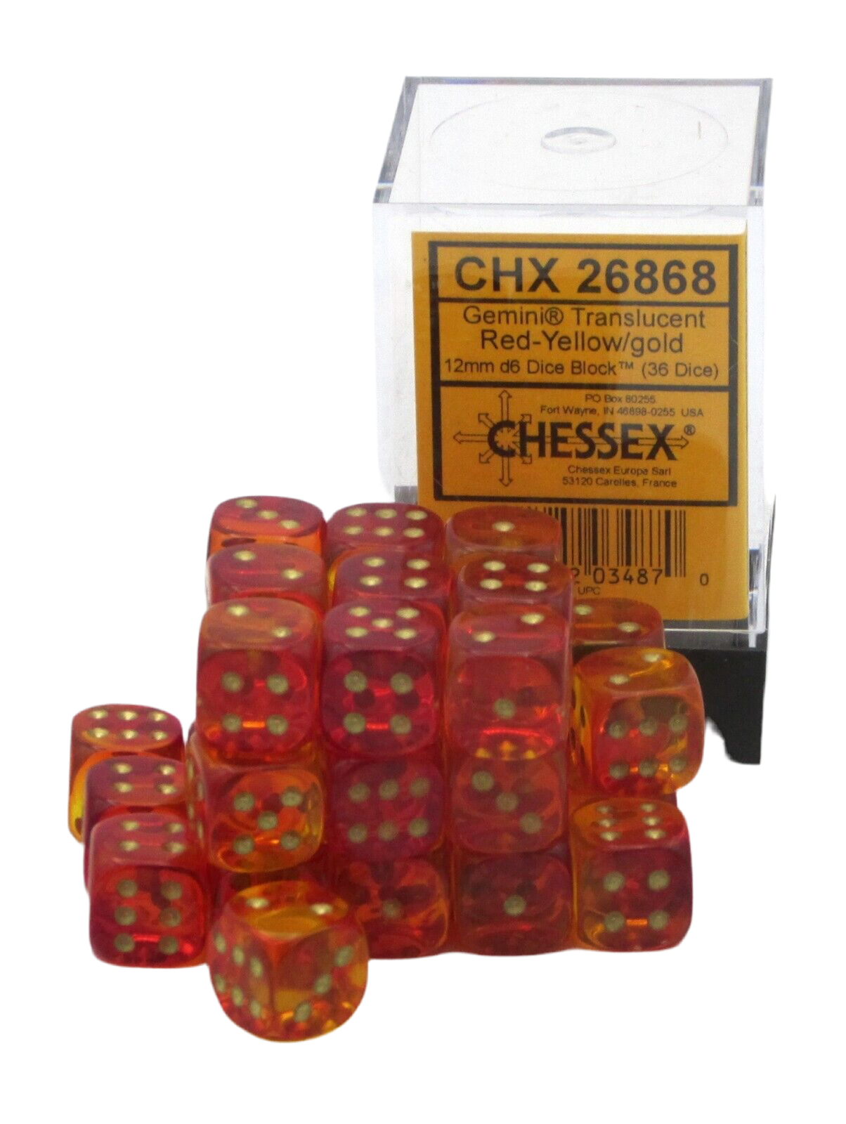 36D6 Gemini Chessex Dice Block in vibrant blue and purple swirls, perfect for RPG gaming enthusiasts