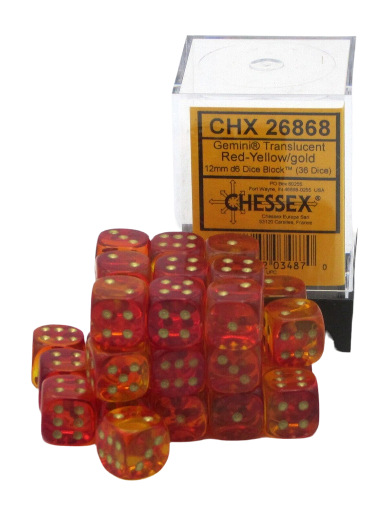 36D6 Gemini Chessex Dice Block in vibrant blue and purple swirls, perfect for RPG gaming enthusiasts