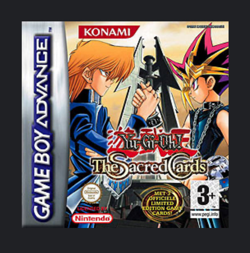Yugioh The Sacred Cards GBA game cartridge, classic RPG for Game Boy Advance, collectible edition