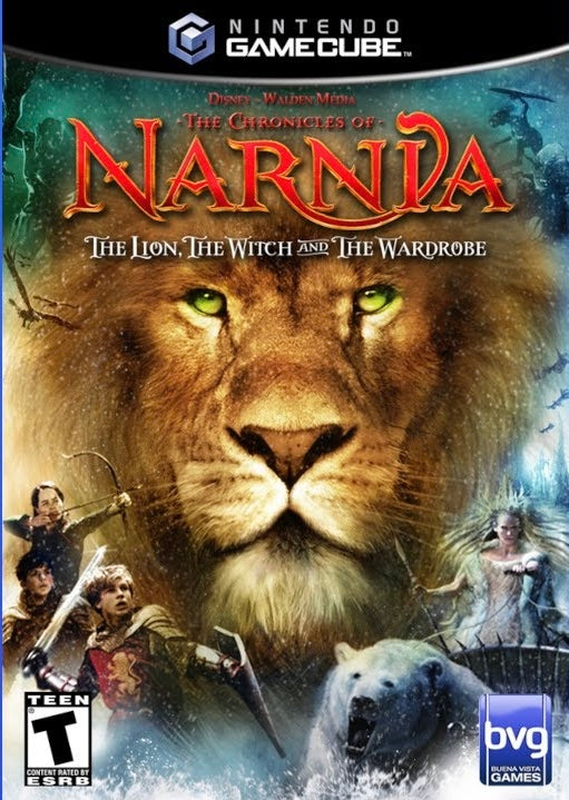 Narnia: The Lion, the Witch and the Wardrobe GameCube game cartridge featuring fantasy adventure, vivid cover art, officia...
