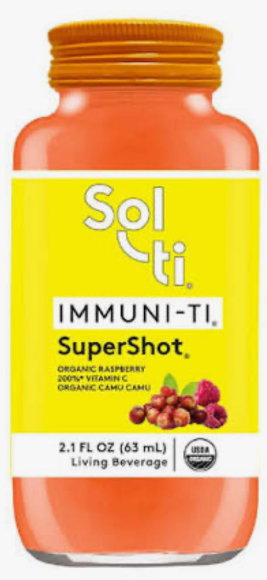 Solti Energy Shot compact 2 oz bottle delivering quick caffeine boost for on-the-go energy.