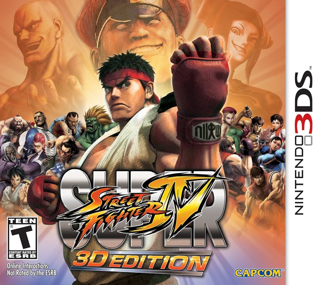 Super Street Fighter IV 3DS game, action-packed fighting genre, vibrant graphics, portable gaming experience