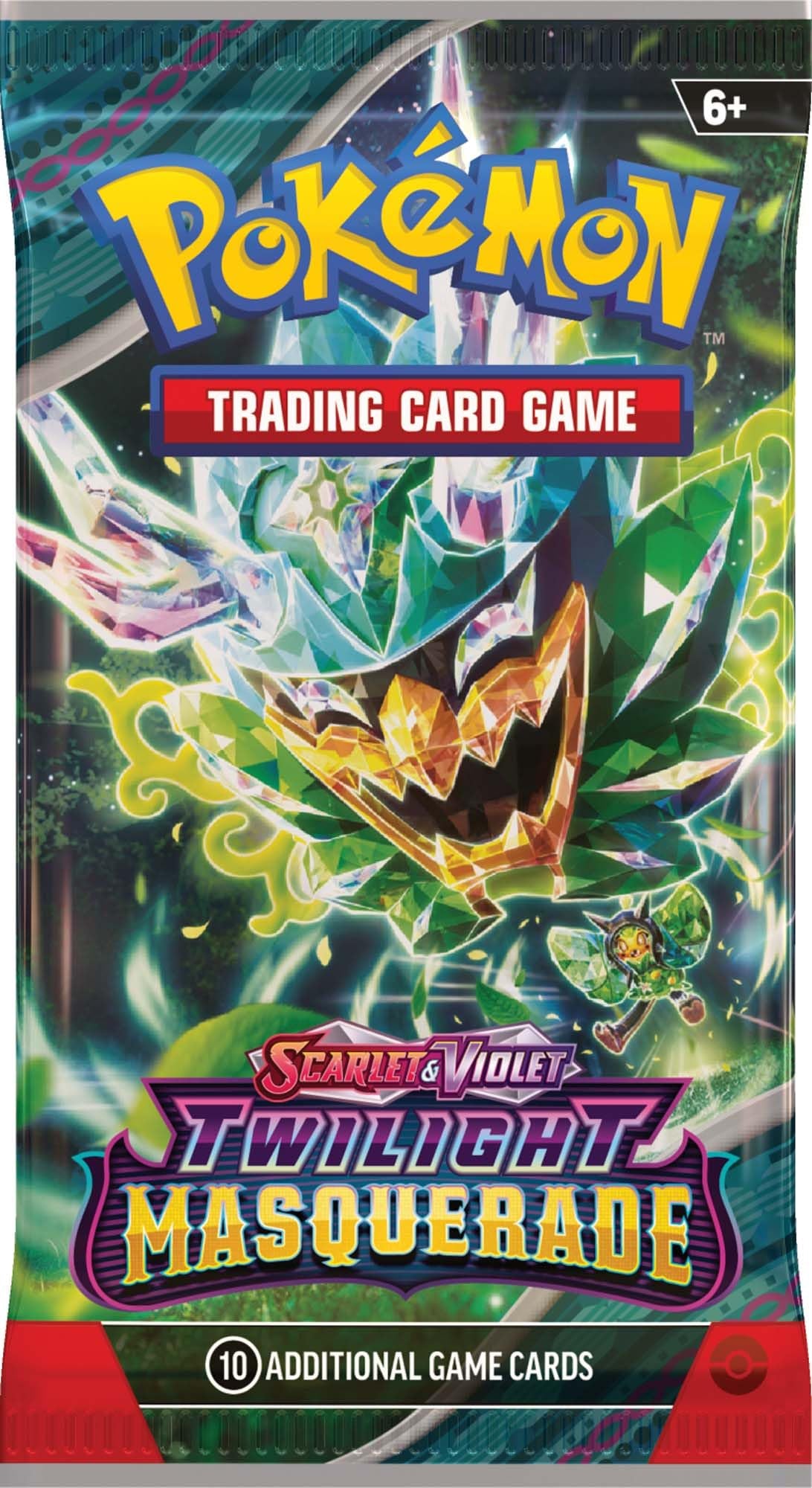New Twilight Masquerade Booster Pack Pokemon, sealed collectible card game pack, vibrant artwork