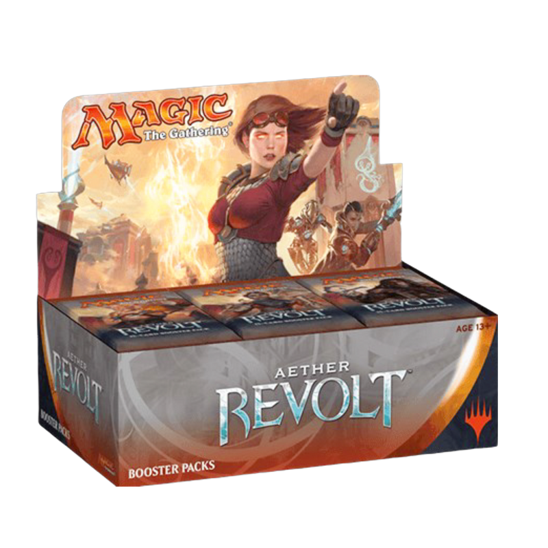 Buy new Aether Revolt Booster Box for draft play, featuring 36 packs, Magic the Gathering cards, sealed and unopened.
