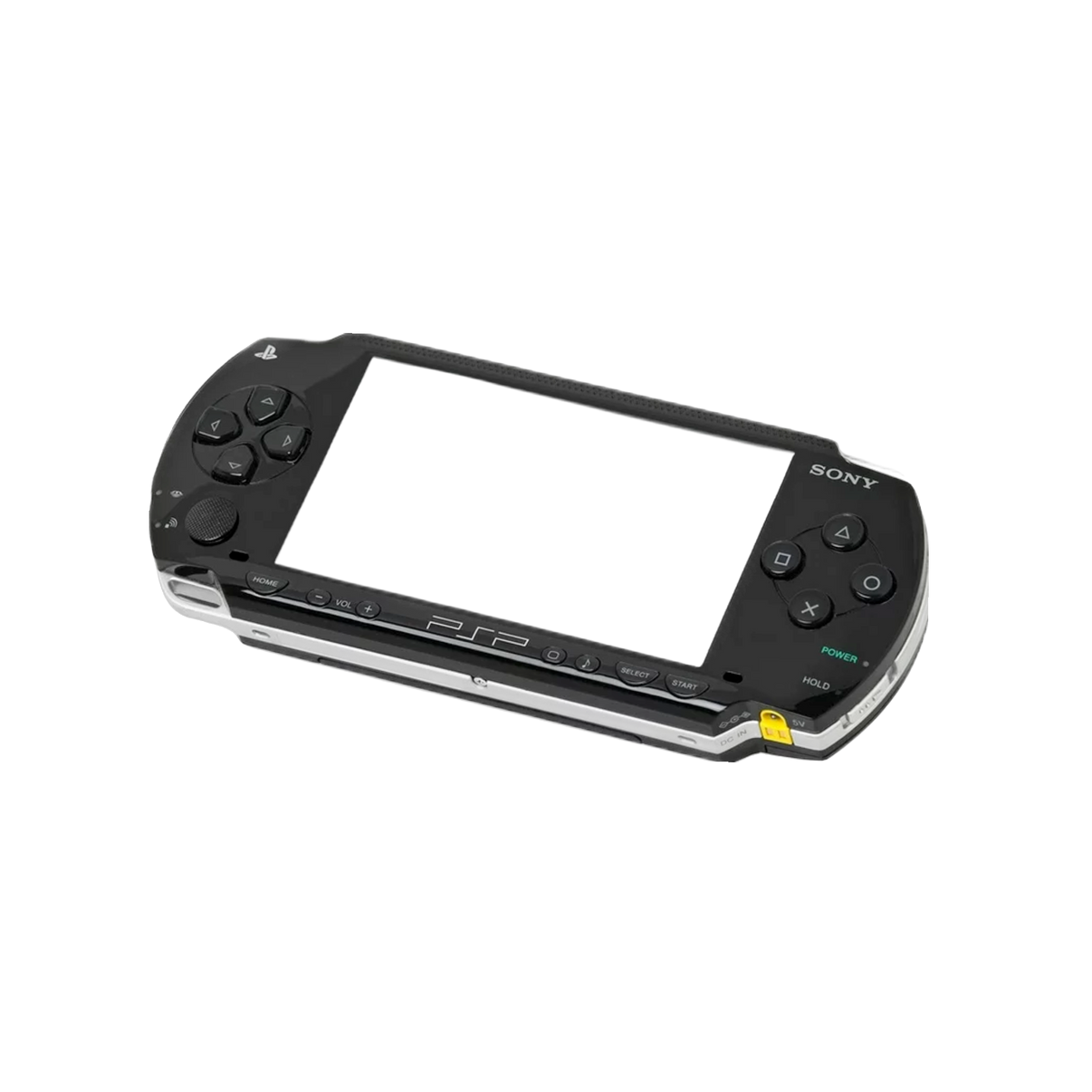 Black PSP 1001 Console with Charger, handheld gaming device, durable design, portable entertainment system