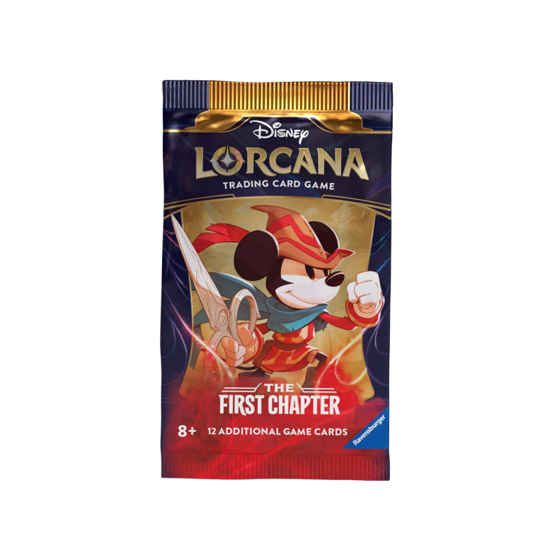 New Lorcana The First Chapter Booster Pack featuring exclusive collectible cards, vibrant artwork, and rare finds for coll...