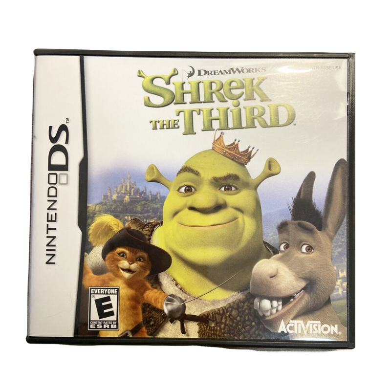 Shrek the Third DS game cartridge, family-friendly adventure, green cover art, for Nintendo DS enthusiasts