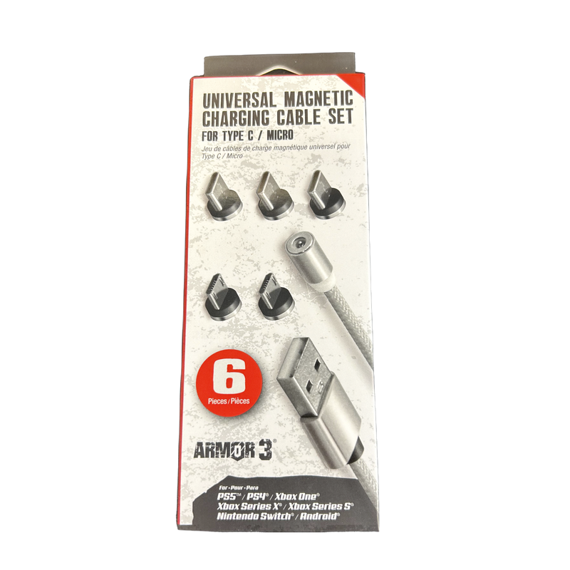 Buy latest Universal Magnetic Charging Cable | New, 3-in-1 fast charging, durable nylon, black, for all devices