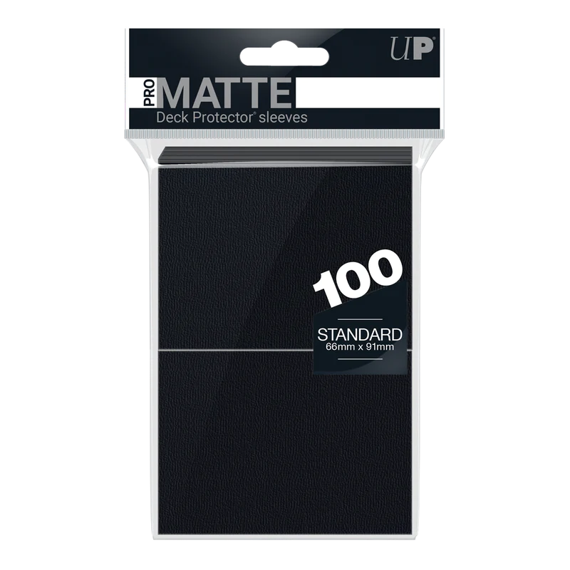 Ultra-Pro Pro Matte Sleeves 100ct Standard Size in clear, durable material for card protection, ideal for gamers.