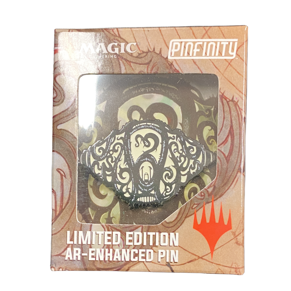 Mtg Pinfinity AR+ pin, collectible Magic: The Gathering enamel, vibrant colors, augmented reality feature, for fans