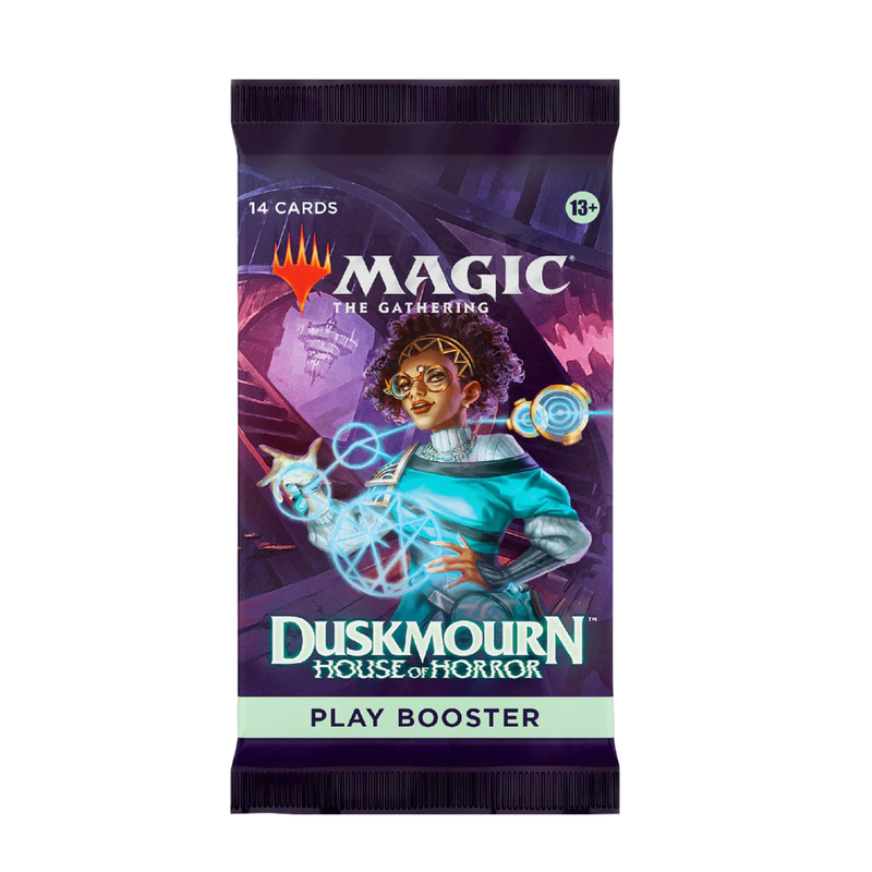 Magic: The Gathering Duskmourn Booster Pack featuring rare cards for strategic play and collection