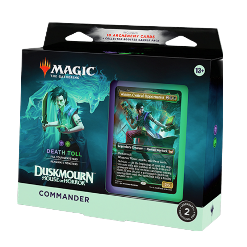 Magic the Gathering Duskmourn Single Commander Deck featuring exclusive foil cards, strategy guide, ready-to-play for coll...