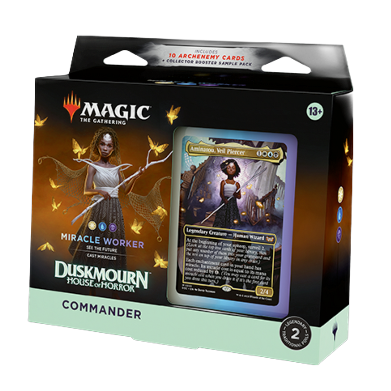 Magic the Gathering Duskmourn Single Commander Deck featuring exclusive foil cards, strategy guide included, for collector...