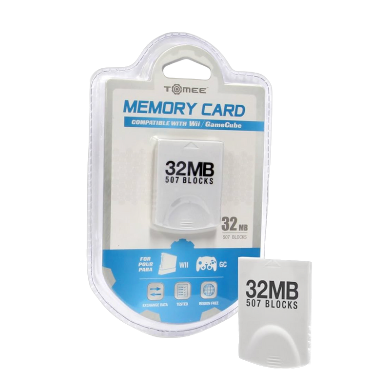 New Gamecube / Wii Memory Card 128MB High-Speed Storage, Black, Durable Plastic, Essential for Gamers