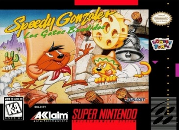 Speedy Gonzalez: Los Gatos Banditos SNES game cartridge, vintage 90s retro gaming collectible