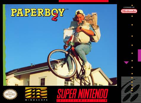 Vintage Paperboy 2 SNES game cartridge, classic 90s retro gaming, collectible condition