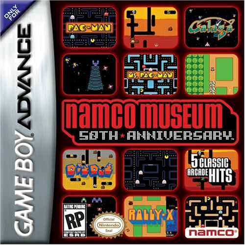 Namco Museum 50th Anniversary GBA cartridge featuring classic arcade games, retro gaming gift idea