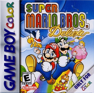 Buy Super Mario Bros. Deluxe GBC, classic 1999 platform game cartridge for Game Boy Color, vibrant cover art