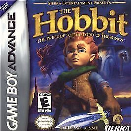 The Hobbit GBA game cartridge, classic adventure RPG for Game Boy Advance, vivid cover art