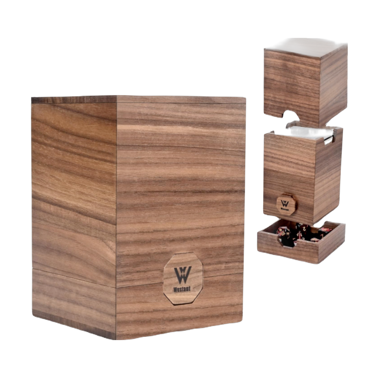 Westant Black Walnut Deck Box in dark wood finish, durable outdoor storage solution, 100-gallon capacity