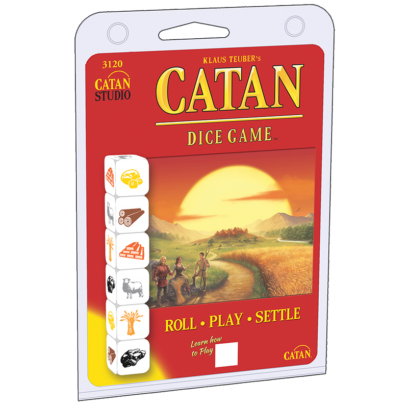 Buy Catan Dice Game, portable strategy board game for family nights, includes colorful dice and score sheets