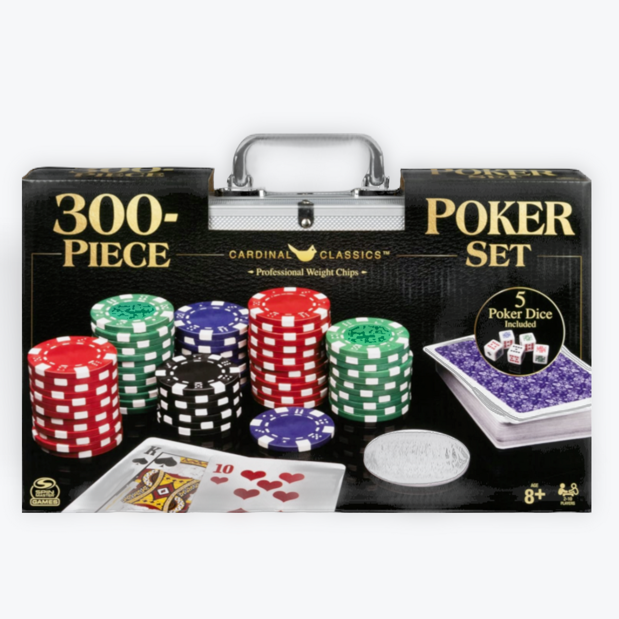 Buy Cardinal Classics Poker Set | New, complete with 300 chip, 2 decks, aluminum case, perfect for game night enthusiasts