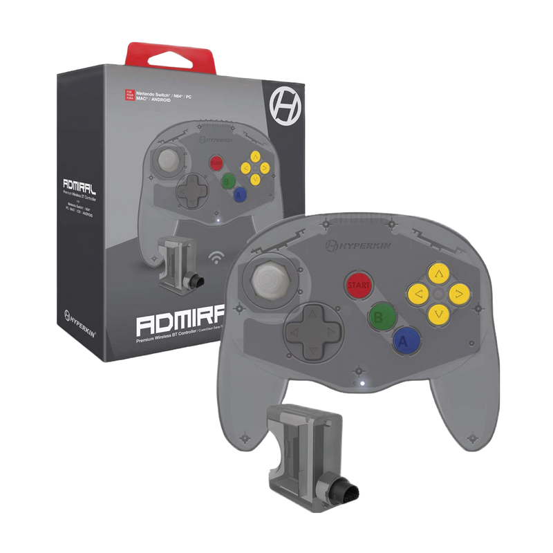Buy Hyperkin Admiral Wireless Controller for Switch N64 PC Mac, new ergonomic design in black, perfect for gaming enthusiasts
