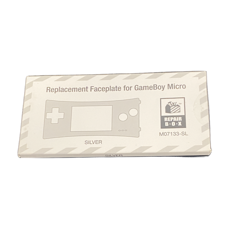 GBA Micro Replacement Faceplate in sleek black, durable acrylic, easy-install for gaming enthusiasts