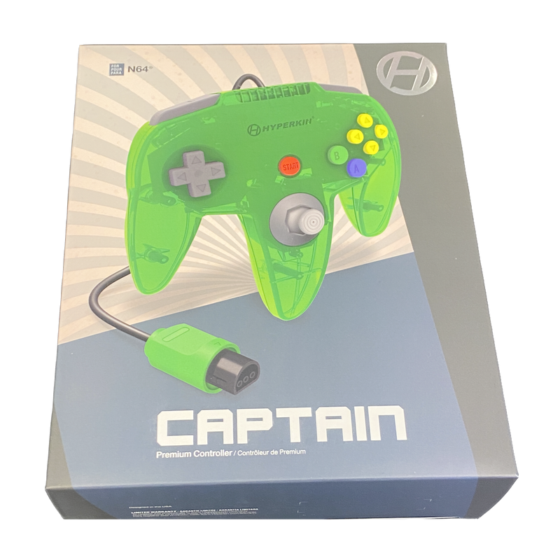 Buy now N64 Captain Controller from Hyperkin | N64 in classic gray, ergonomic design, perfect for retro gaming enthusiasts