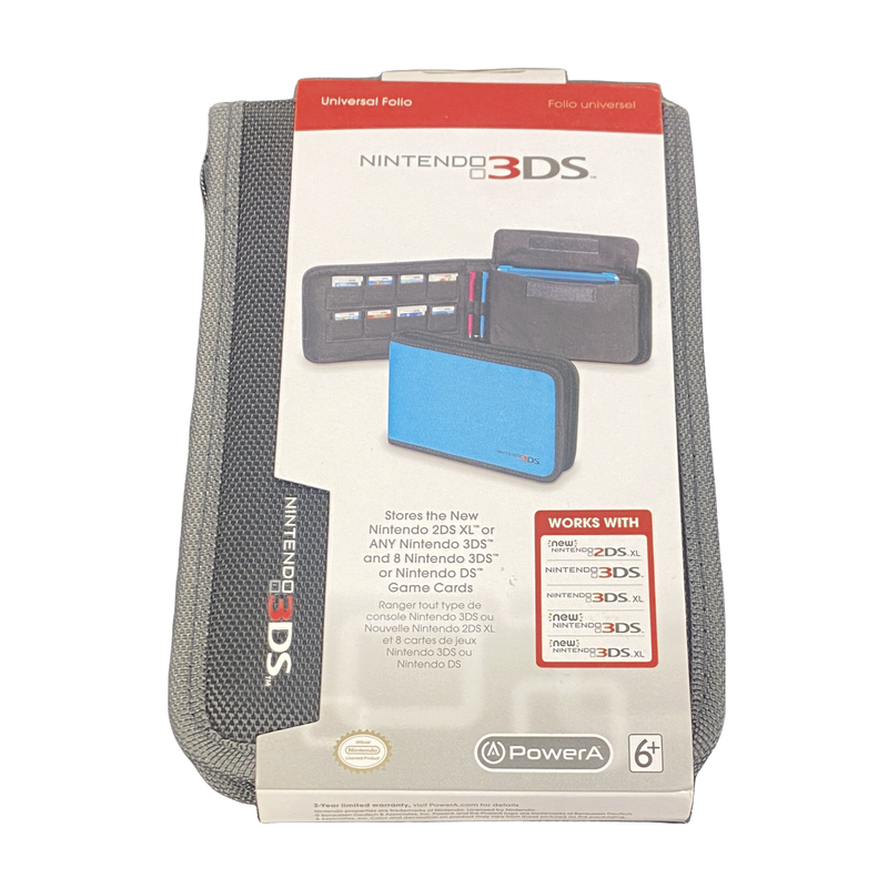 New 3DS Universal Folio Case in sleek black, durable leather, compact design for easy carry, secure storage for games and ...