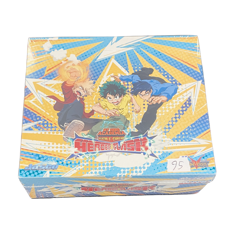 Buy now My Hero Academia CCG Heroes Clash Booster Box Set 1, new collectible card game set, vibrant packaging