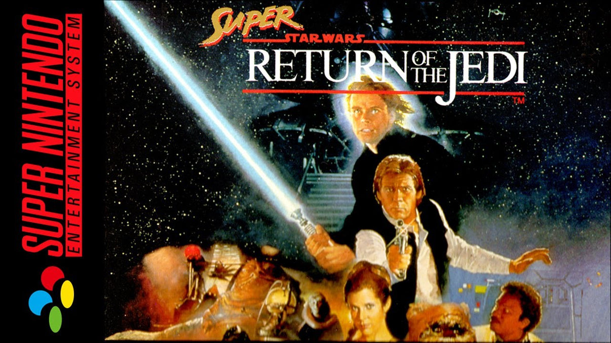 Super Return of the Jedi SNES vintage game cartridge, classic Star Wars action for collectors