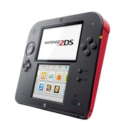 Buy used Nintendo 2DS Console in red and white, refurbished handheld gaming system with pre-installed games
