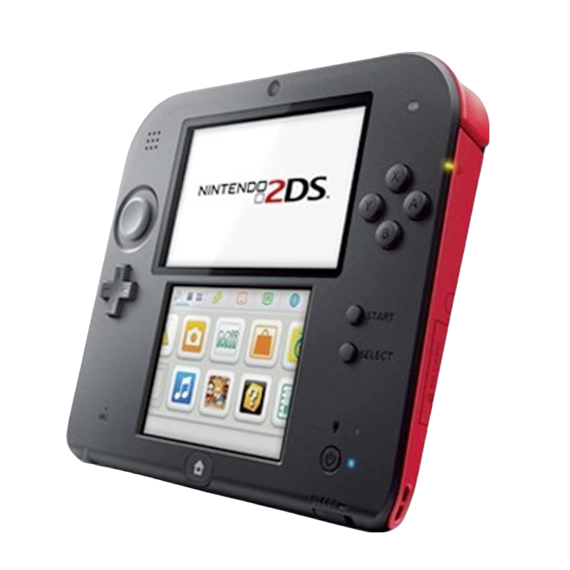 Buy used Nintendo 2DS Console in red and white, refurbished handheld gaming system with pre-installed games