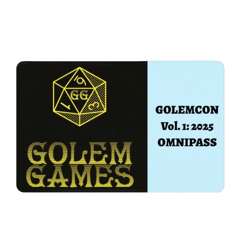 Buy Golemcon #1 Omnipass, exclusive gold-embossed, leather-bound event pass, limited edition, for VIP access & perks