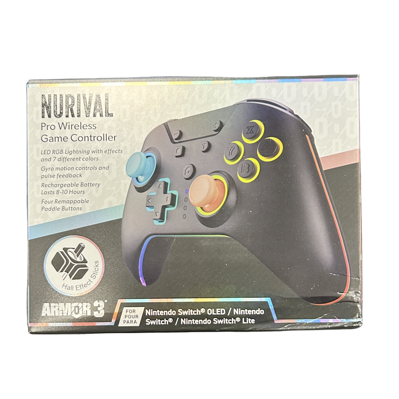 Buy now Nurival Wireless Switch 2/Switch Controller | New, ergonomic design, black, rechargeable battery, for gaming enthu...