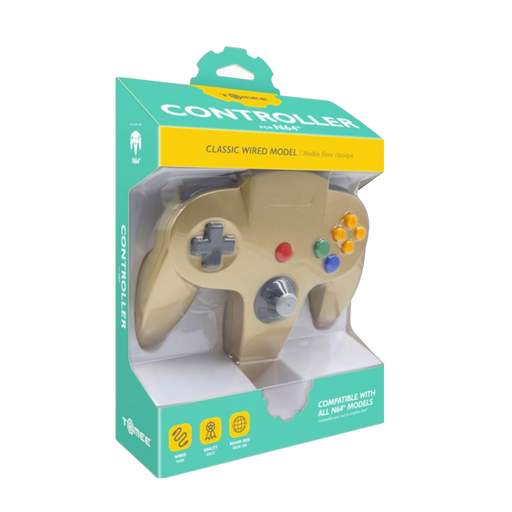 Tomee Wired N64 Controller in classic grey, durable plastic, perfect for retro gaming enthusiasts seeking authentic N64 ex...